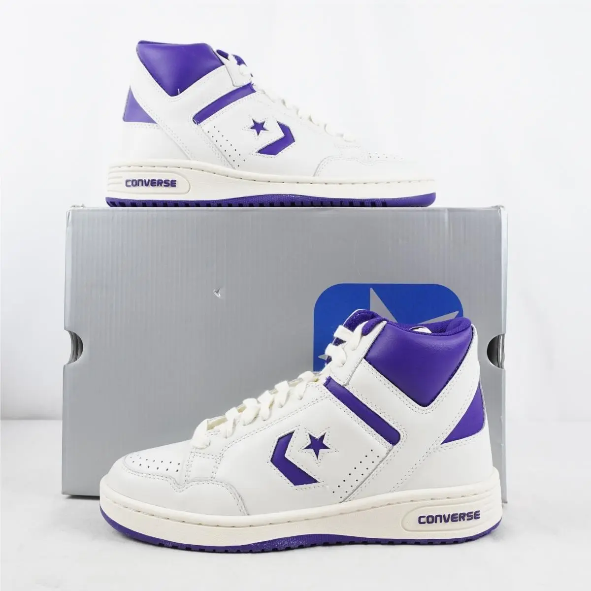 Converse Weapon Mid Sneakers In Court Purple White - Size Men`s 7/Women`s 8.5