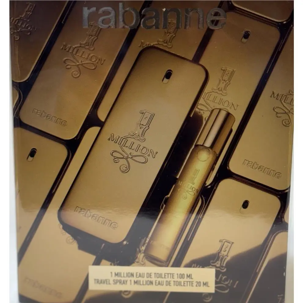 Paco Rabanne 1 Million 2 Pcs Gift Set with 3.4oz + 10ml Edt Spray