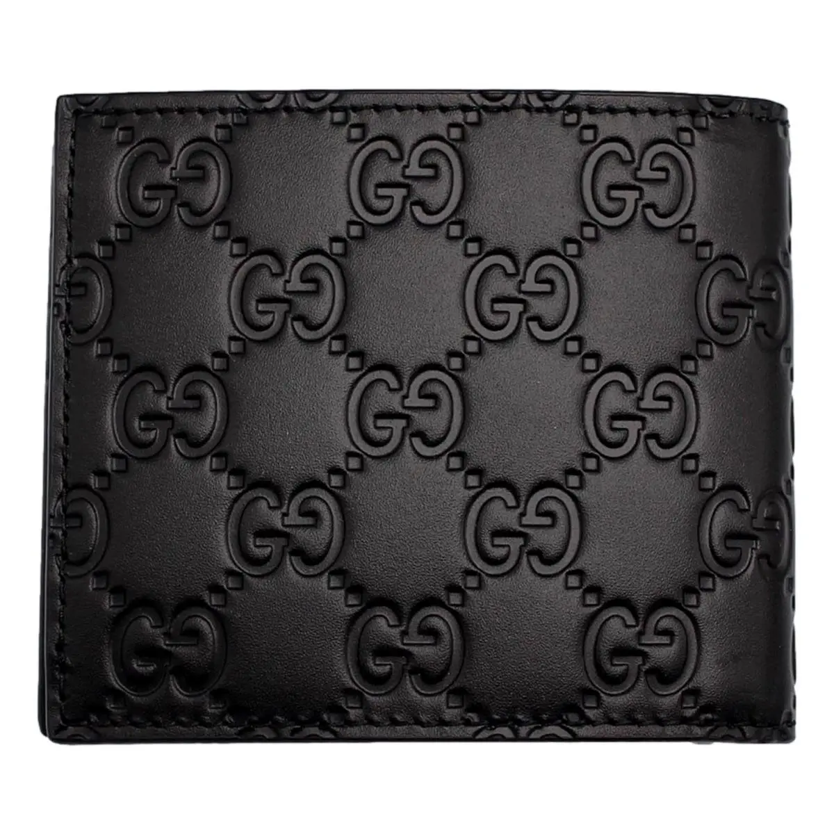 Gucci Guccissima Black Embossed Leather Bifold Wallet