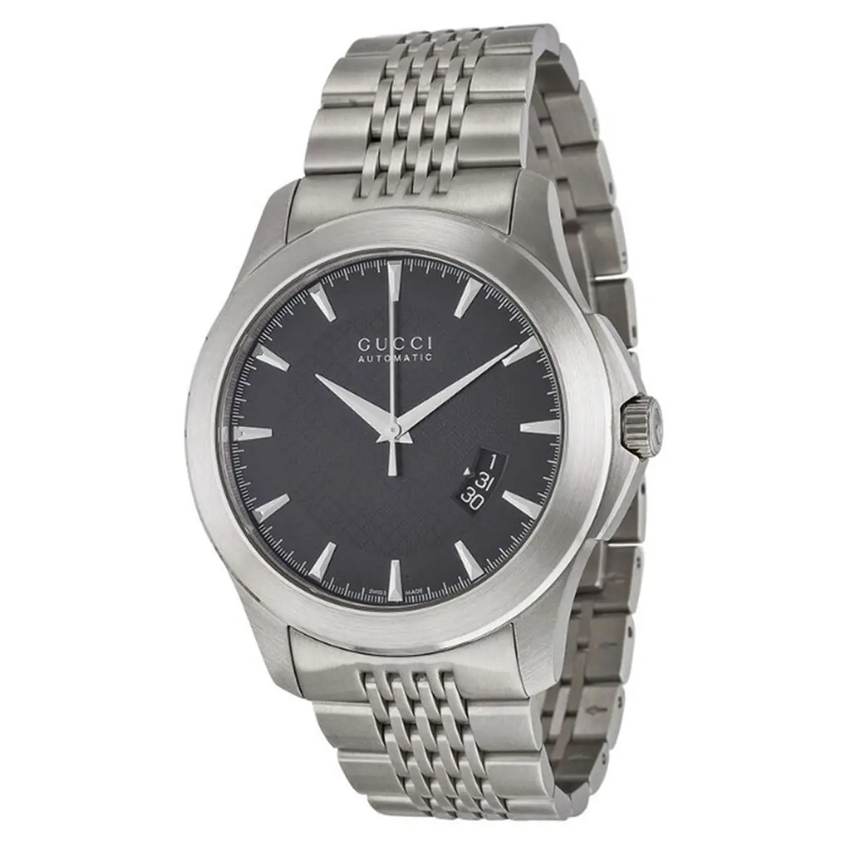 Gucci YA126210 Men`s G-timeless XL Black Dial Quartz Watch - Dial: Black, Band: Silver-tone