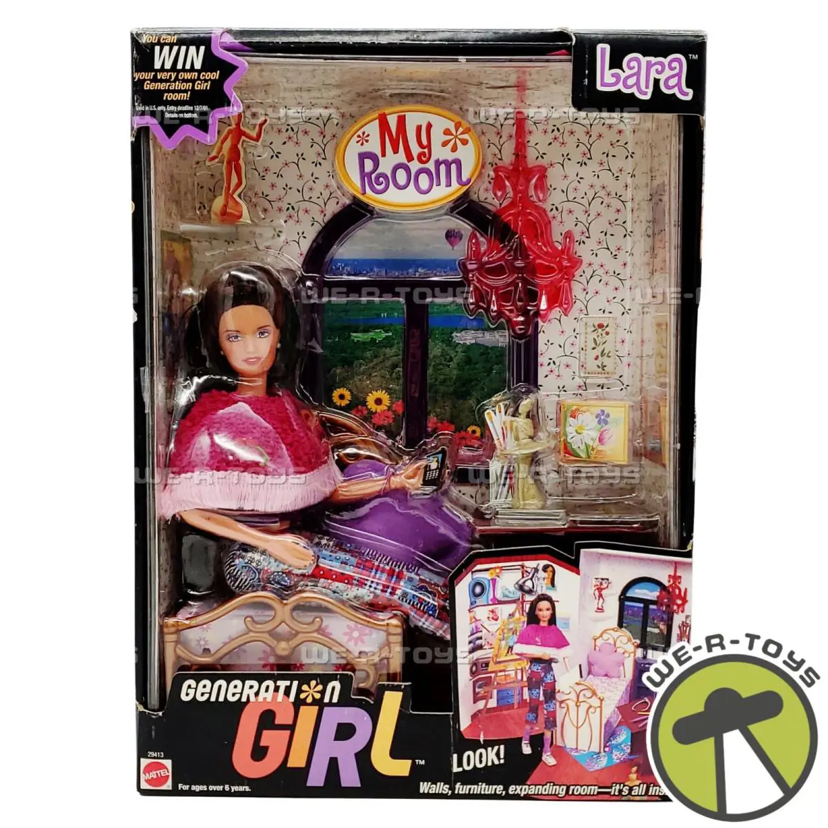 Barbie Generation Girl Lara Doll with Paintbrushes and Bed My Room 1998 Mattel