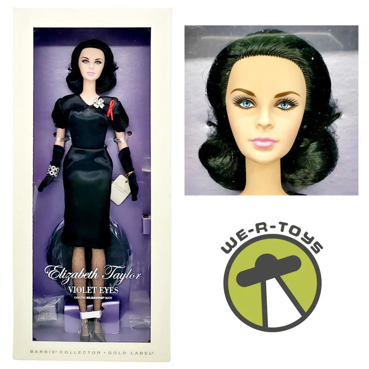 Violet Eyes Elizabeth Taylor Barbie Doll Silkstone Body Gold Label Mattel W3495