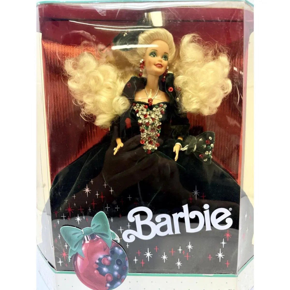 Vintage Green Velvet 1991 Happy Holidays Barbie Rare Read