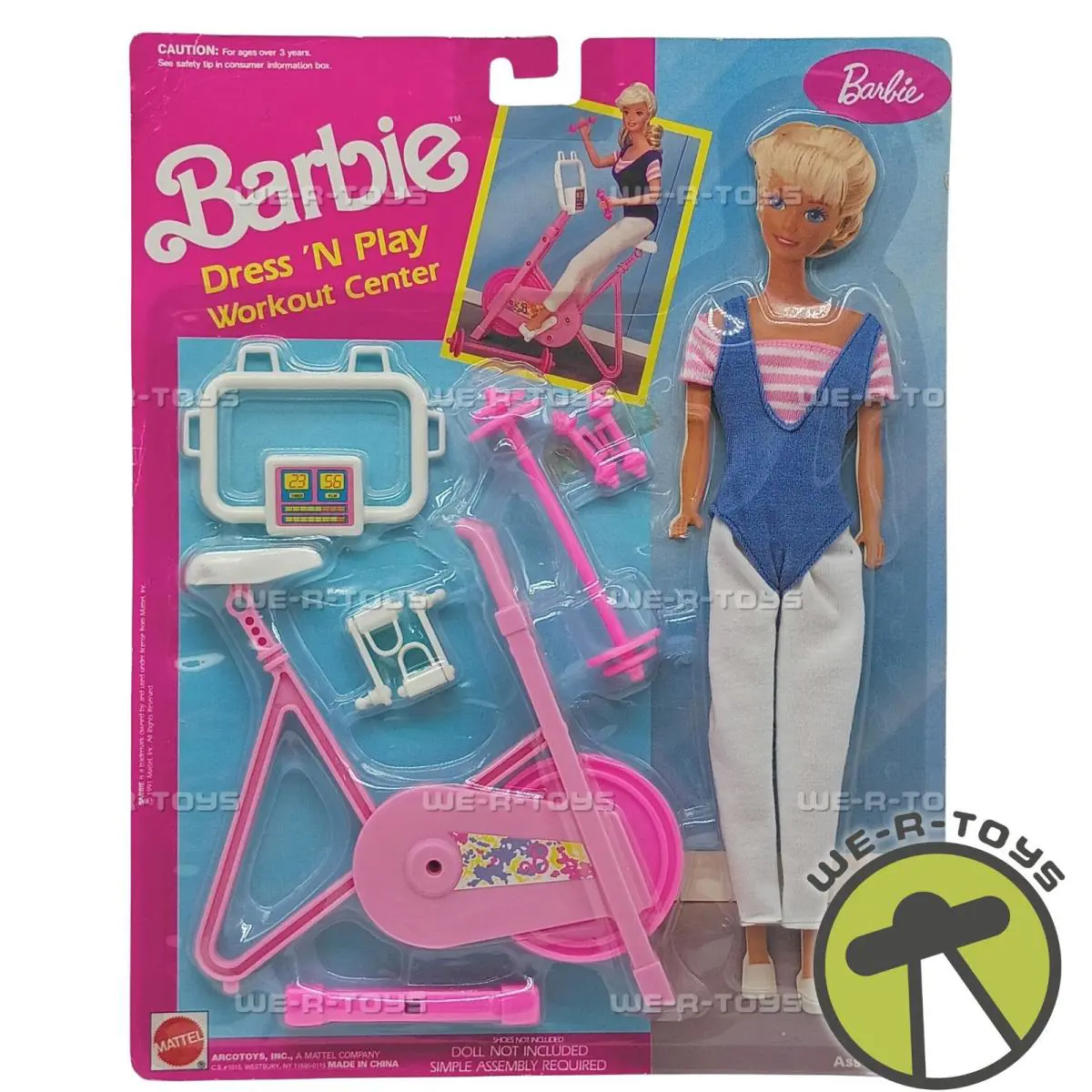Barbie Dress N Play Workout Center Set Fashion Accessories Playset 1991 Mattel