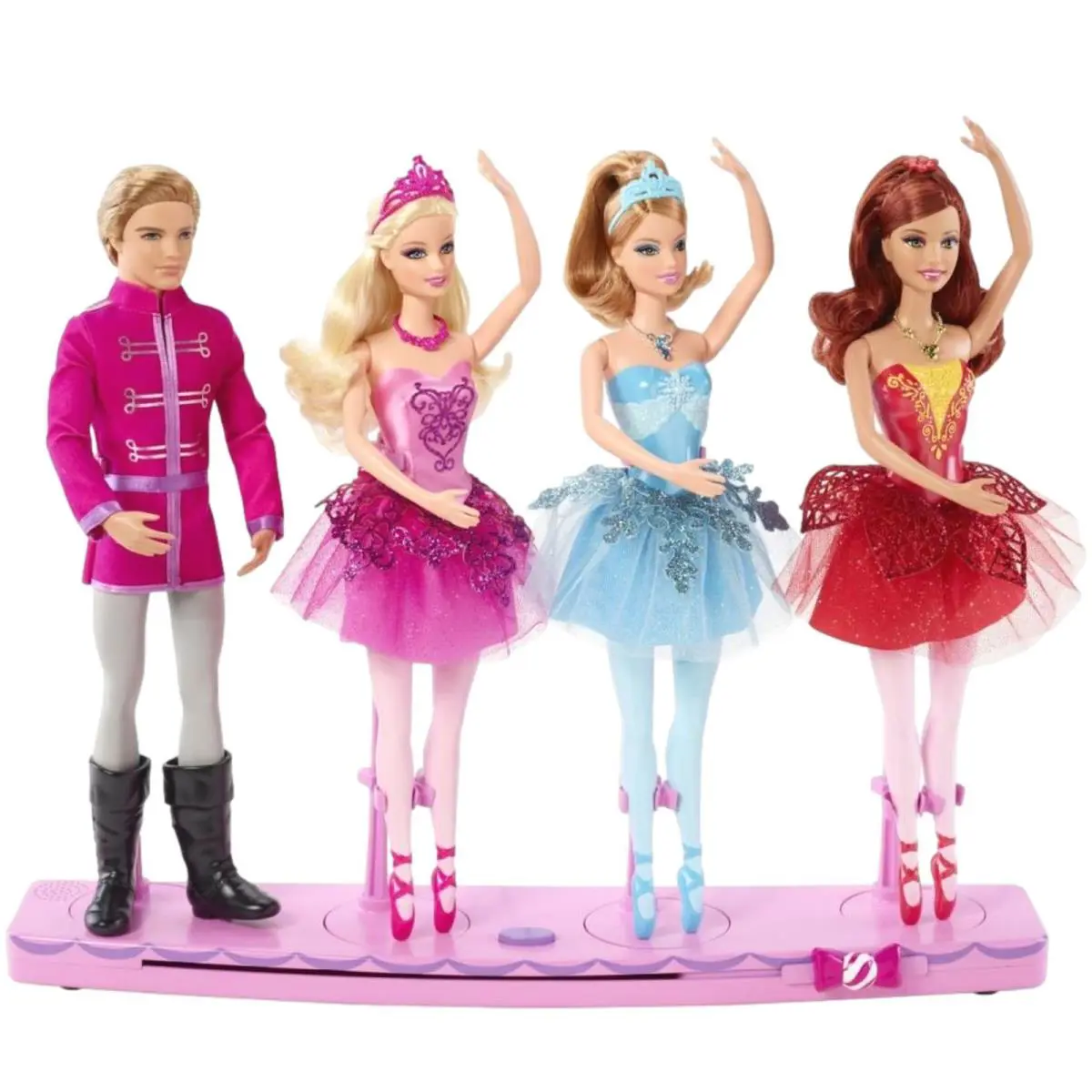 Barbie In The Pink Shoes 4 Doll Christmas Set Holiday Dolls Stage Sing