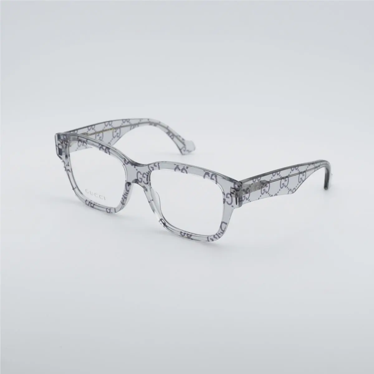 GG1428O 011 Transparent Dark Green with GG Pattern 55mm Eyeglasses by Gucci