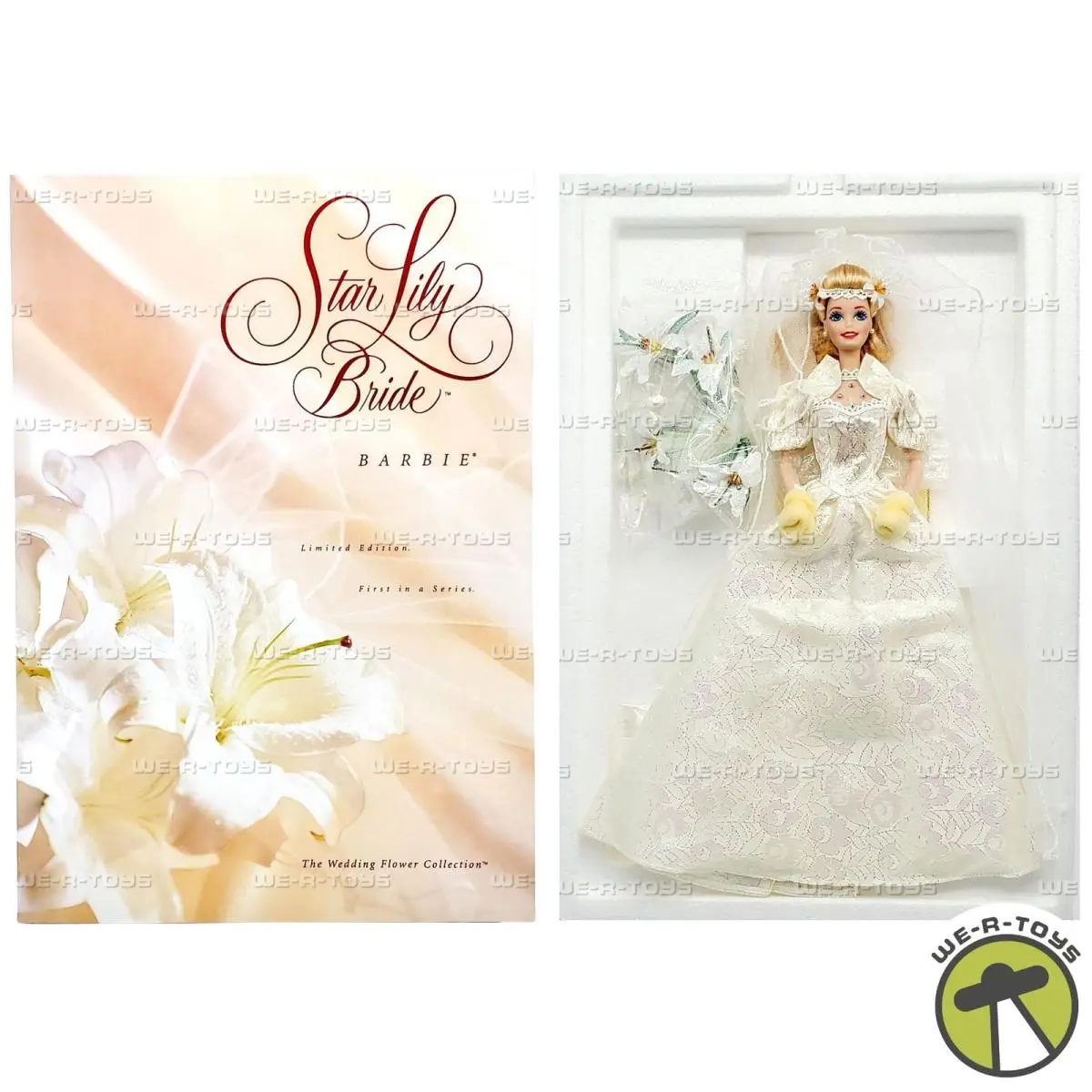 Star Lily Bride Barbie Porcelain Doll The Wedding Flower Collection 1994 Mattel