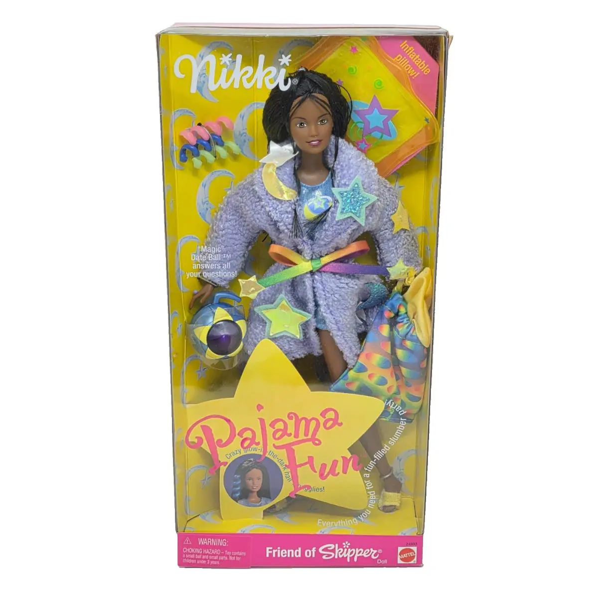 1999 Mattel Pajama Fun Nikki Barbie Friend Doll 24993