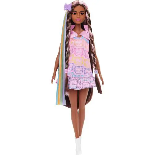 Barbie Fun Fancy Fashion Doll Accessories with Extra-long Black Hair 2 Lo