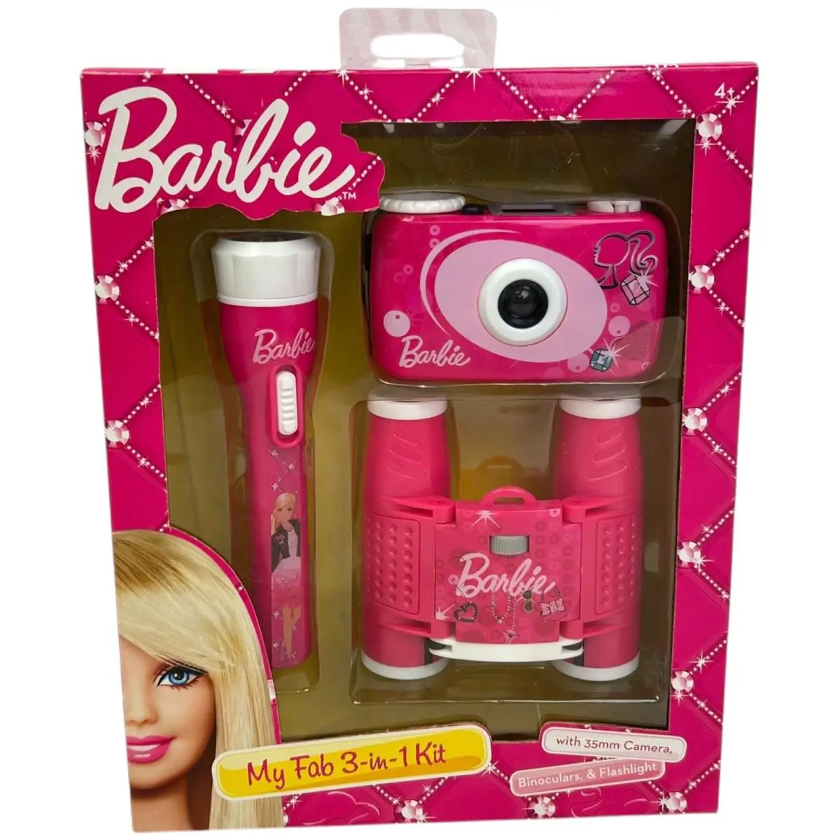 Barbie My Fab 3-In-1 Kit 35mm Camera Binoculars Flashlight 2014 Mattel Rare