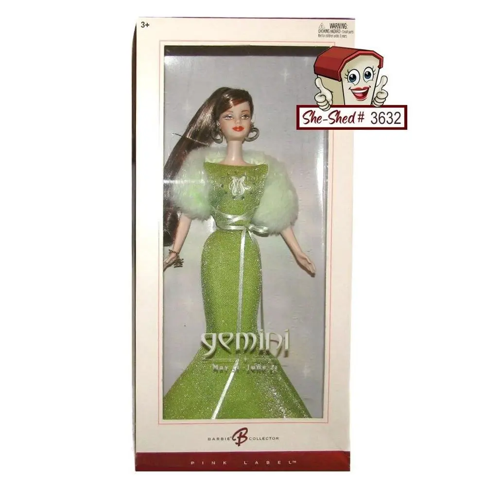Vintage 2004 Barbie Collector Zodiac Gemini Doll Pink Label Mattel - Vgc Nrfb