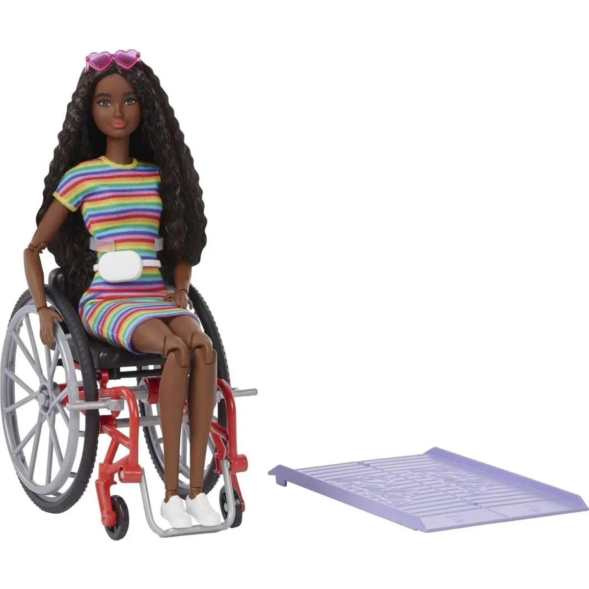 Barbie Fashionistas Doll 166 Brunette Crimped Hair Dress Mtm Wheelchair GRB94