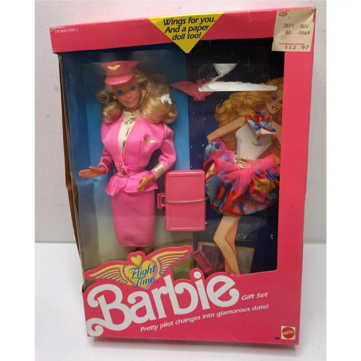 Vintage Barbie Doll Flight Time Gift Set 9584 Airline Pilot Nrfb Mib Box AS IS