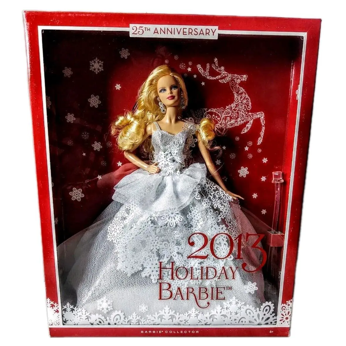 2013 Holiday Barbie 11.5 Fashion Doll 1:6 25th Anniversary Xmas Blonde Nrfb