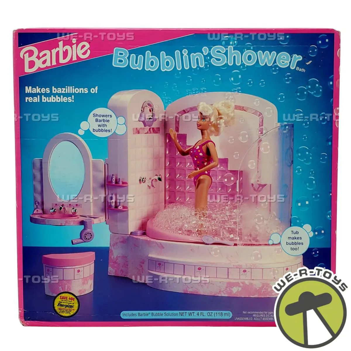 Barbie Bubblin Shower with Real Bubbes Play Set 1992 Mattel No. 4809