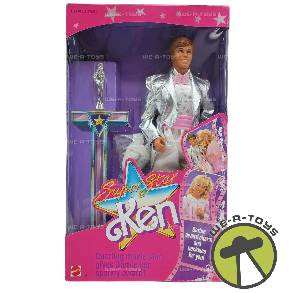 Barbie Super Star Ken Male Doll and Charm and Necklace For You 1988 Mattel