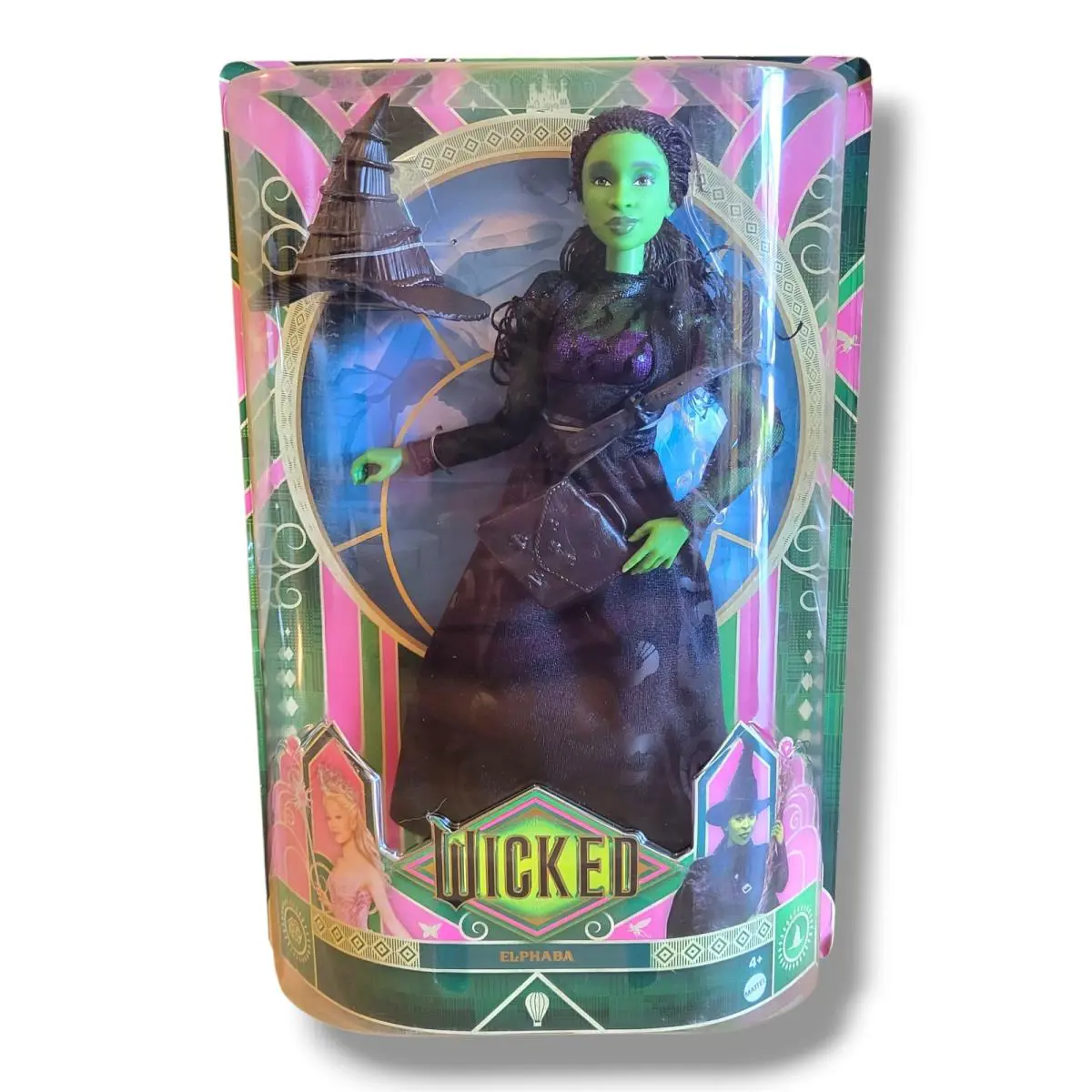 Collectible Mattel Wicked Elphaba Doll with Url Error Misprint On Package