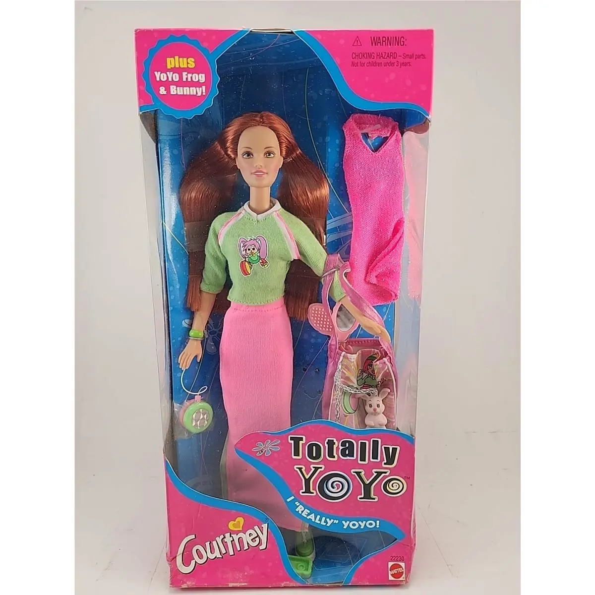 Vintage 1998 Mattel Courtney Red Head Totally Yo Yo Doll Plus Yo Yo Frog Bunny