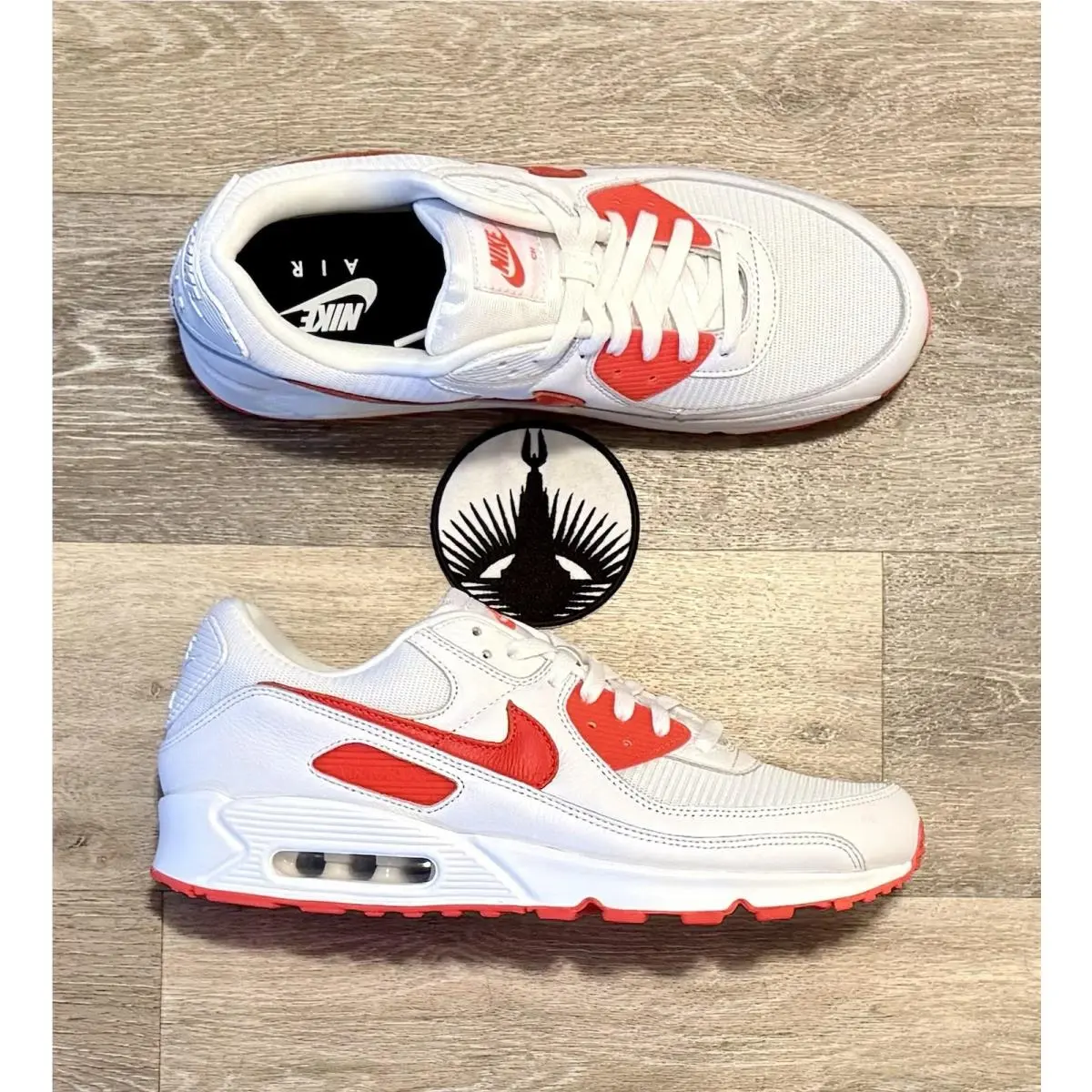 Nike Air Max 90 Nby Leather ‘white Bright Crimson’ HQ3691-900 Men`s Size 11.5