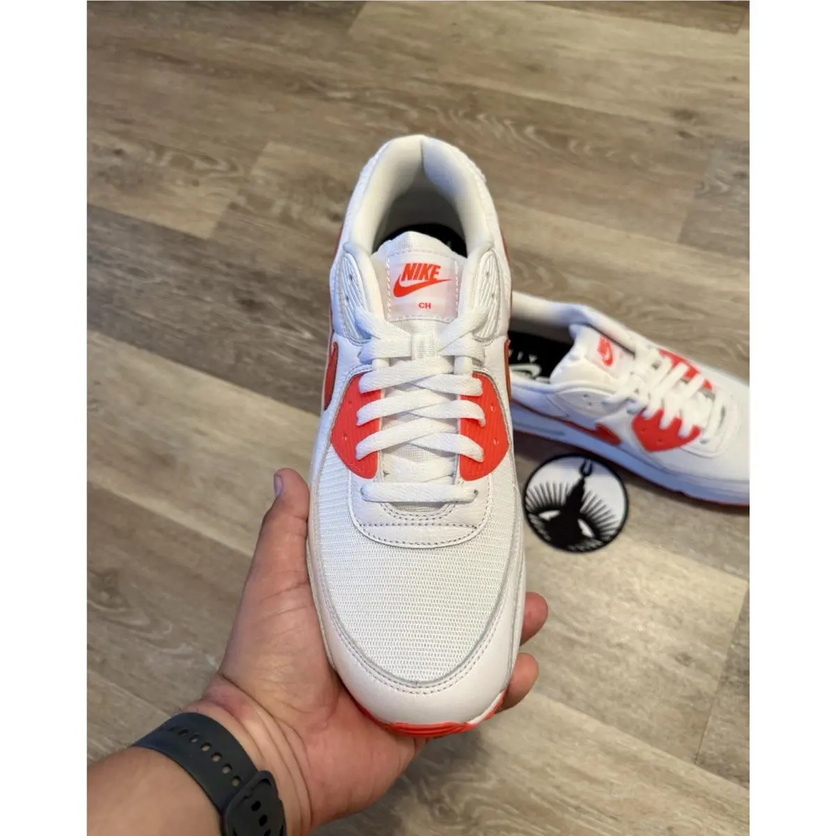 Nike shoes - Nike Air Max 90 - Air Max - HQ3691-900 - White / Bright Crimson (UPC: 198480003625) 4