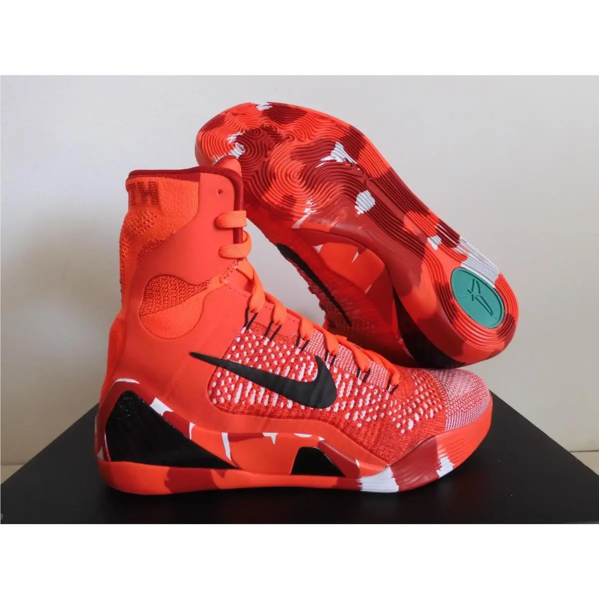 Nike Kobe 9 Elite High Protro Christmas Bright Crimson Red Sz 7.5 FZ7335-600