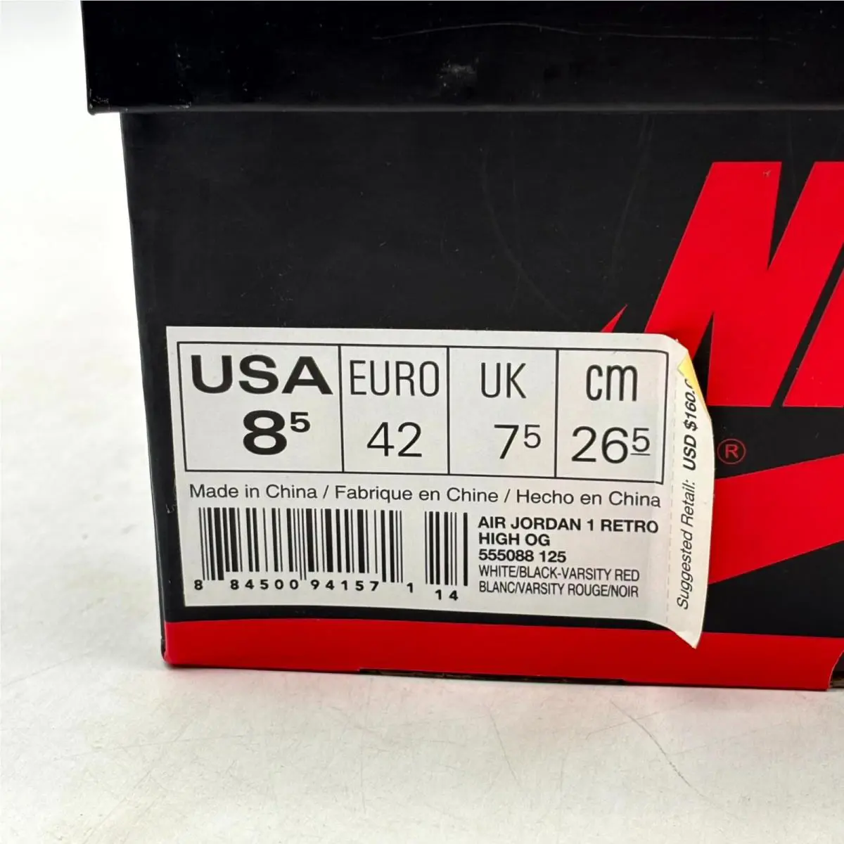 Nike shoes - Nike Air Jordan 1 Retro 555088-125 - 555088-125 - White Red Black (UPC: 884500941571) 8