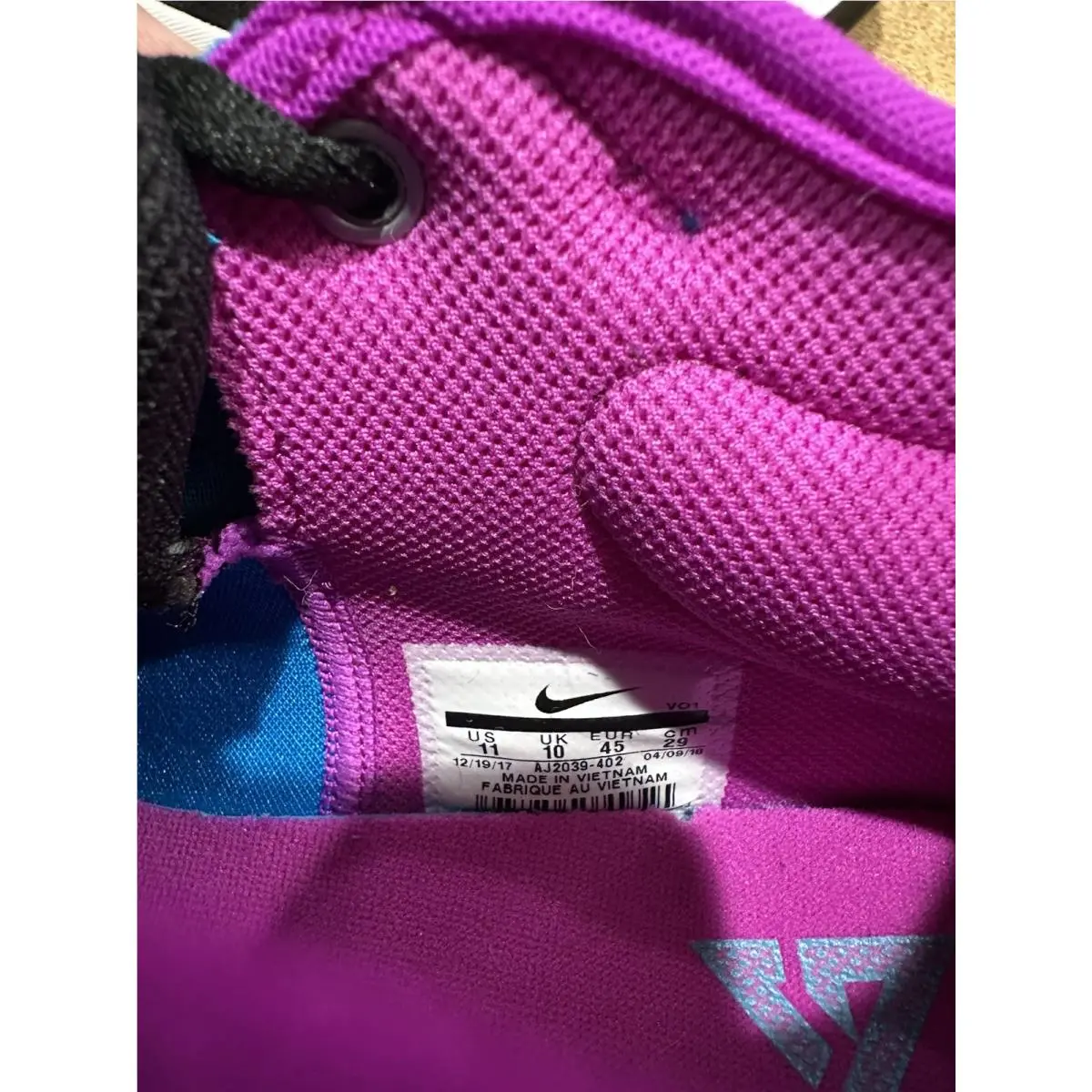 Nike shoes - Nike PG 2 - AJ2039-402 - Blue, Manufacturer: Blue Lagoon/Hyper Violet-White-Black (UPC: 0191884006223) 7