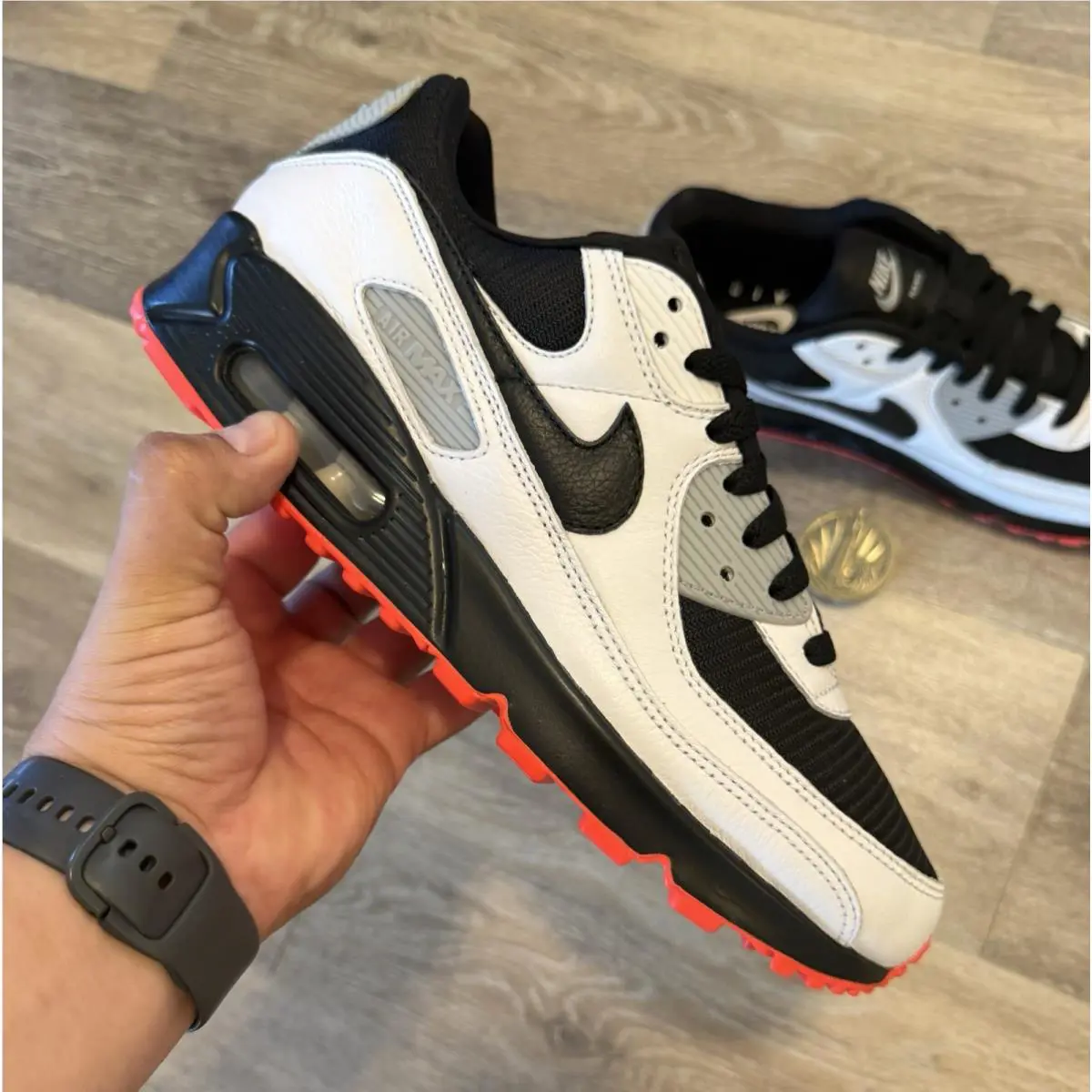 Nike shoes - Nike Air Max 90 NBY - HQ3712-900 - White / Black / Bright Crimson (UPC: 198480331582) 8