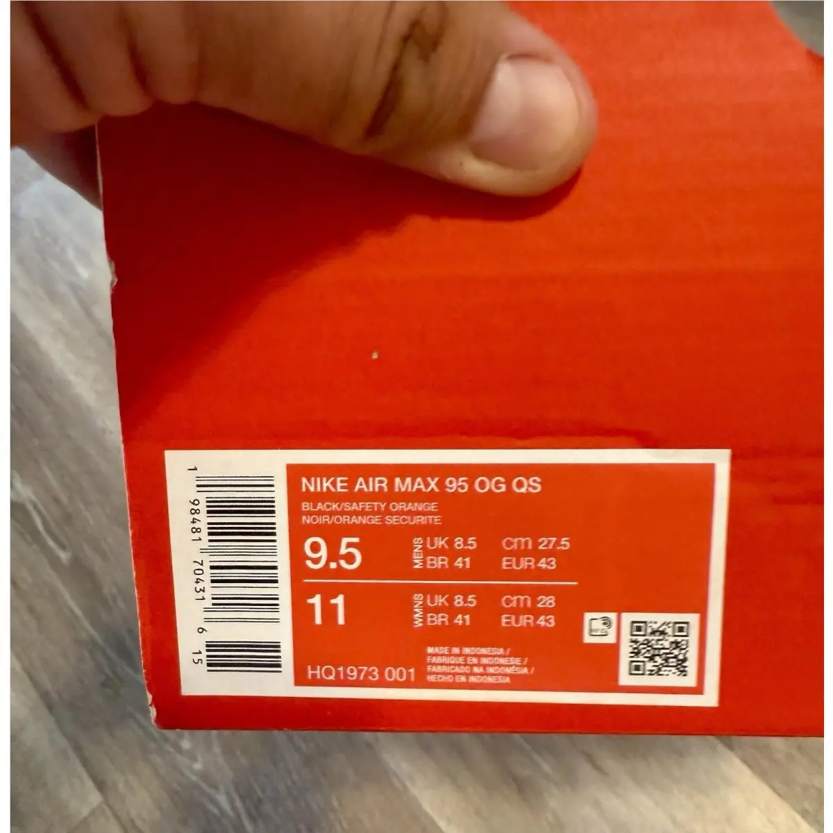 Nike shoes - Nike Air Max 95 OG - HQ1973-001 - Black/Safety Orange/Metallic Silver/Golden Beige/Cargo Khaki (UPC: 198481704316) 10
