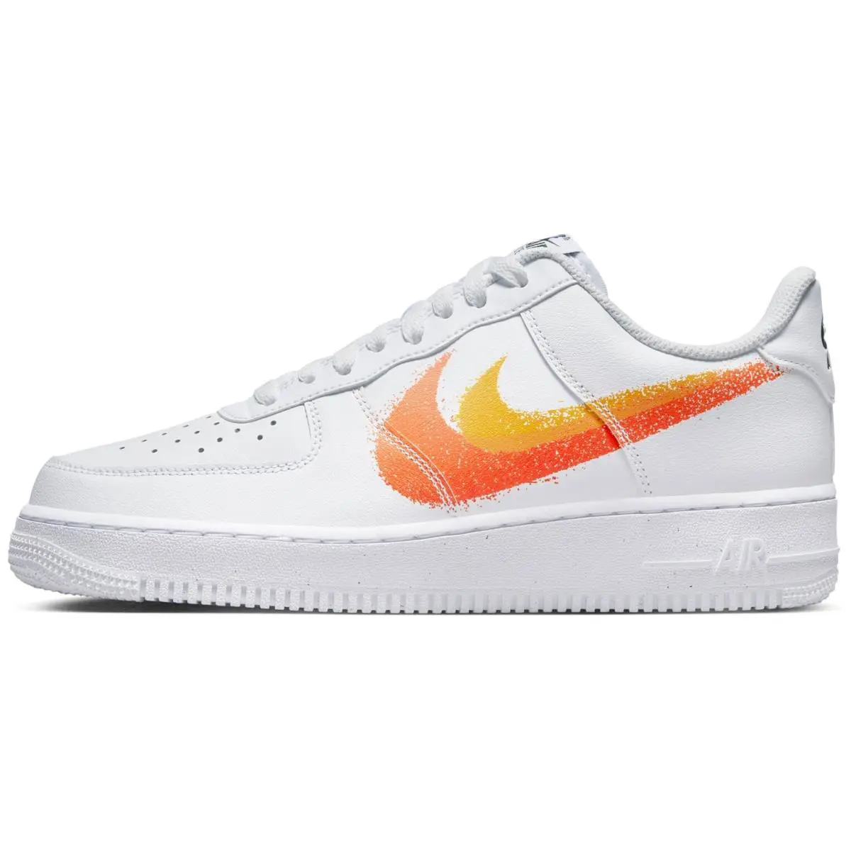 Nike Air Force 1 Sneakers Orange Swoosh Retro Trainers Classic Shoes Men 8UK - White