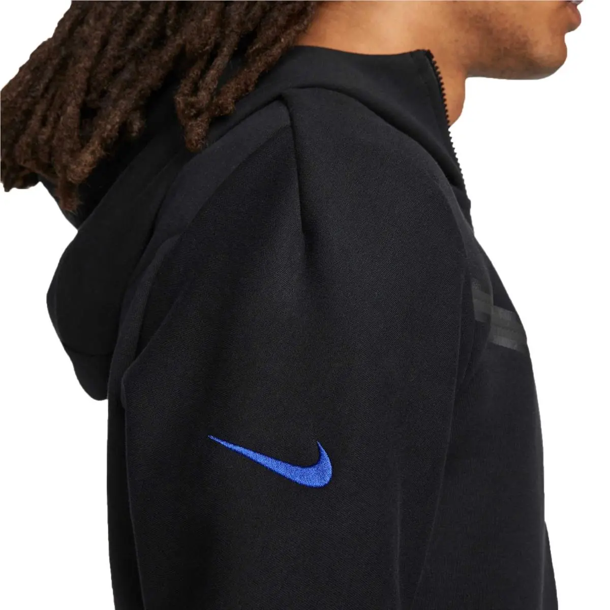Nike clothing - Nike U.S. Full-Zip Tech Fleece - DH4773-010 - Black/Bright Blue (UPC: 196148355482) 3