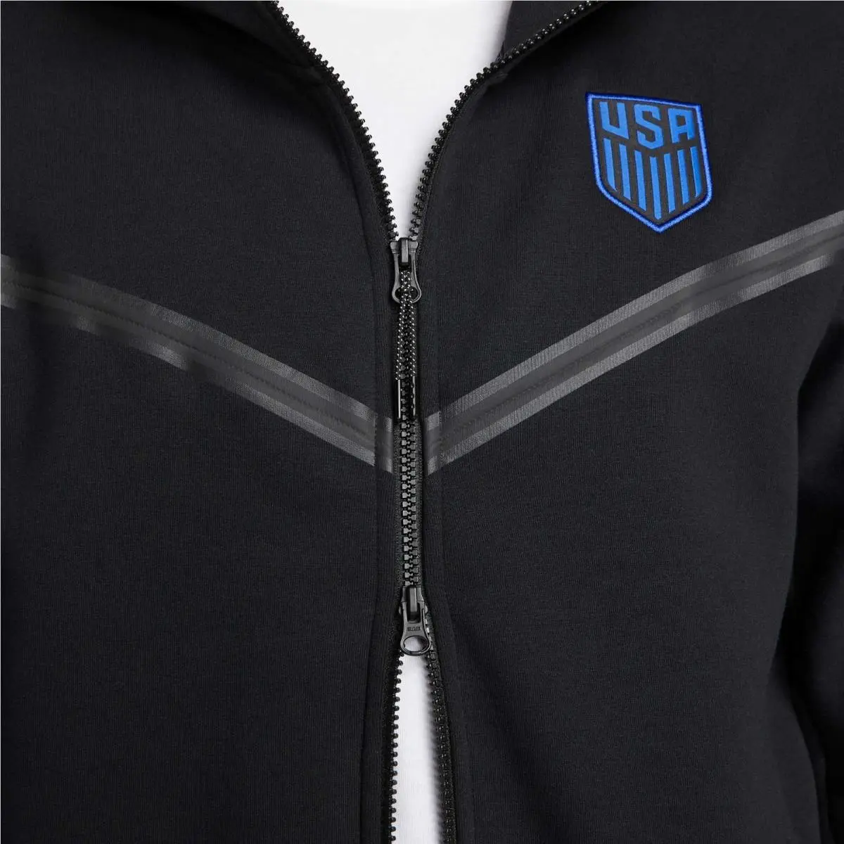 Nike clothing - Nike U.S. Full-Zip Tech Fleece - DH4773-010 - Black/Bright Blue (UPC: 196148355482) 5