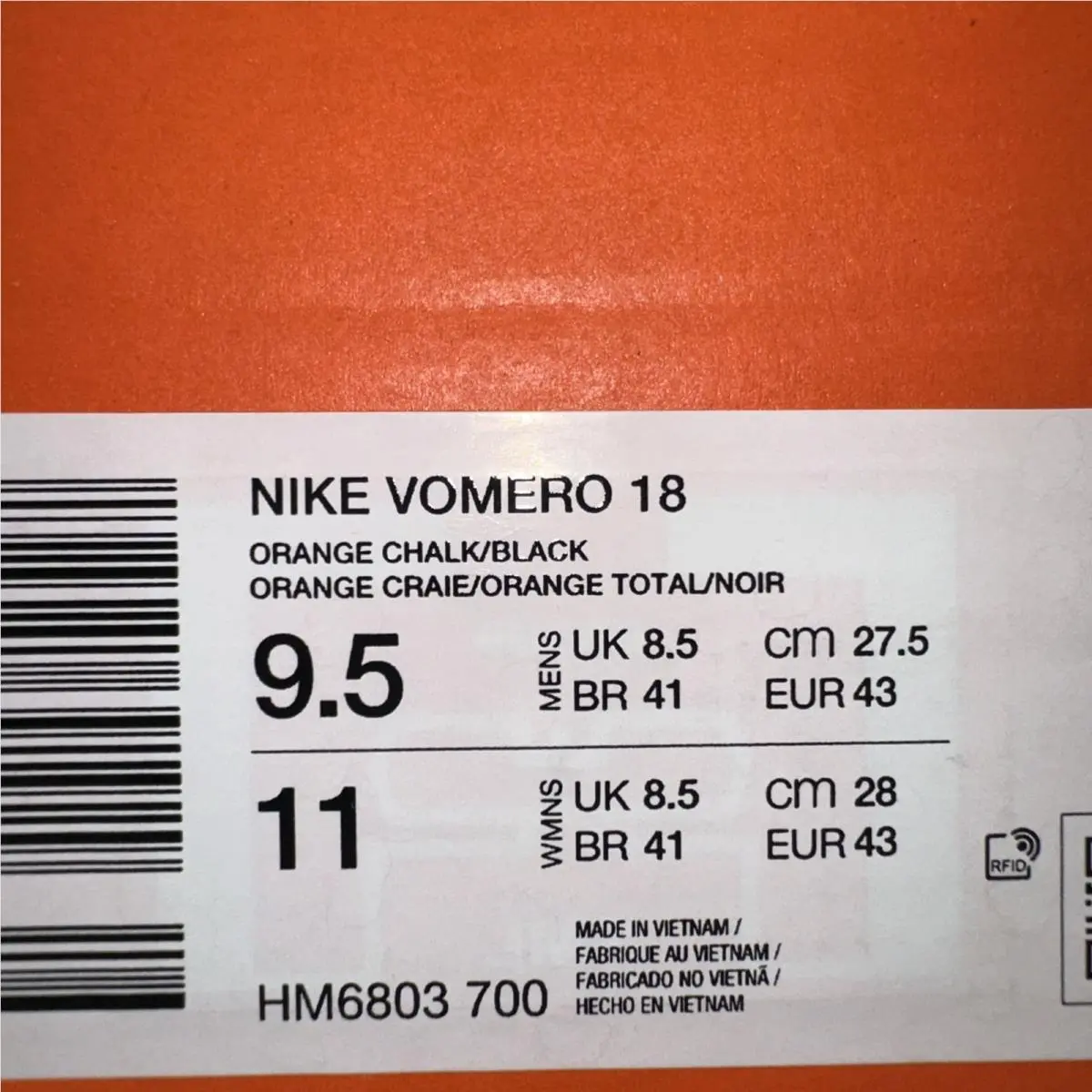 Nike shoes - Nike Vomero 18 - Vomero - HM6803 700 - Orange Chalk/Black (UPC: 198481388141) 4