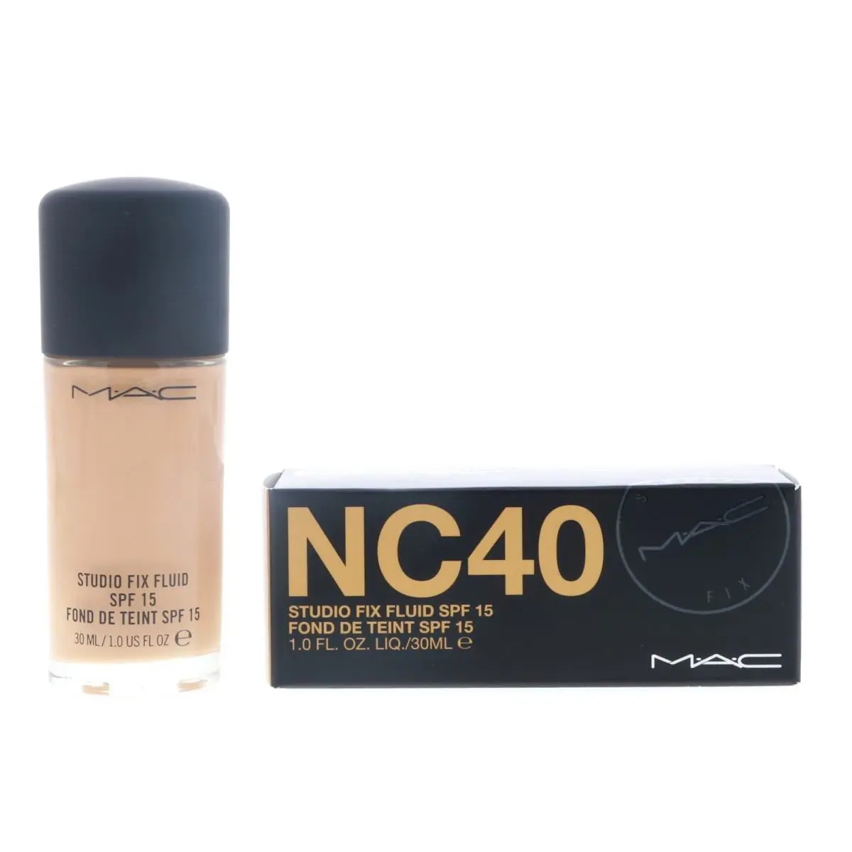 Mac Studio Fix Fluid Foundation Spf 15 NC40 Oil Free Medium Coverage 1 Fl Oz
