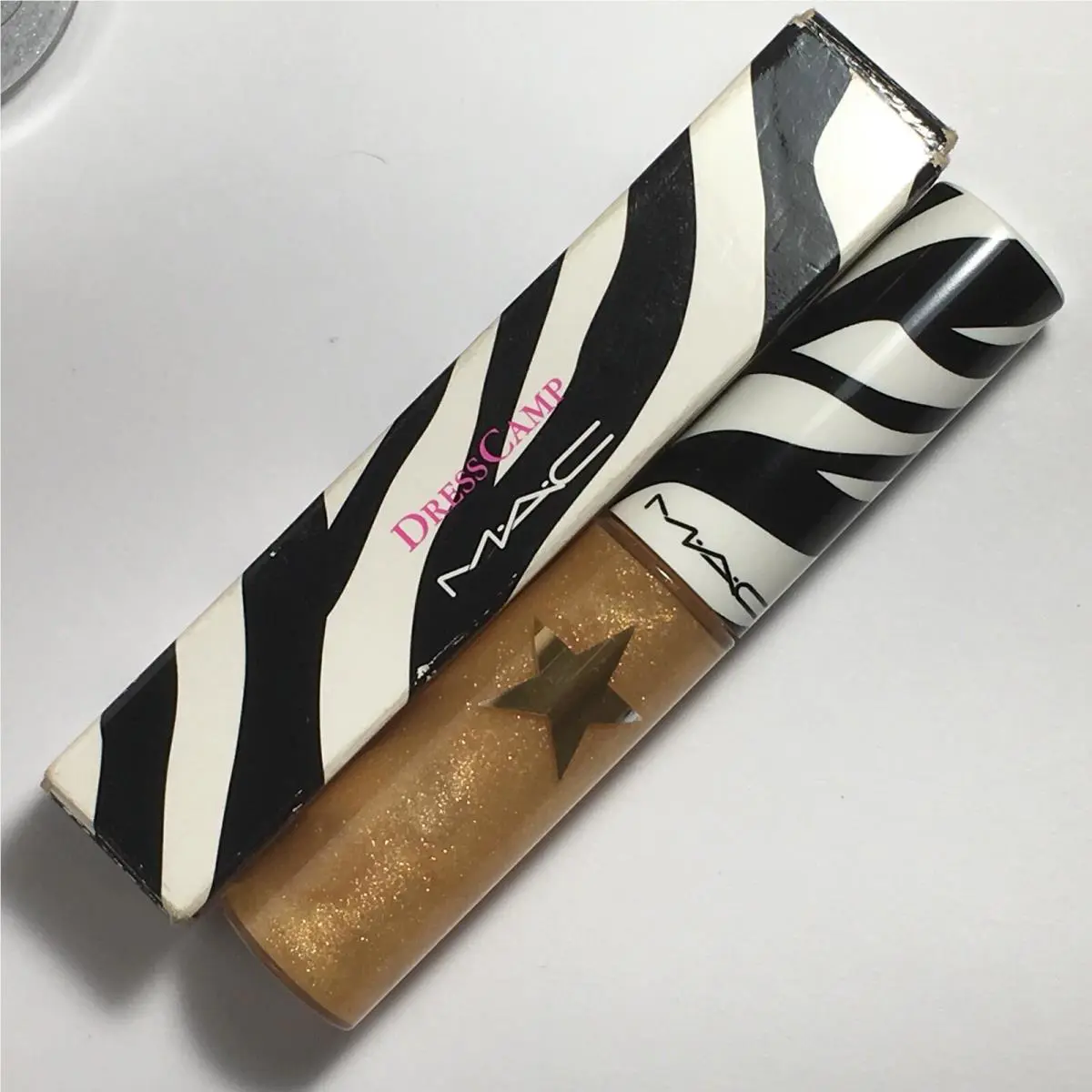 Mac She-gold Lipglass Dresscamp Yellow Gold Pearl Limited Edition