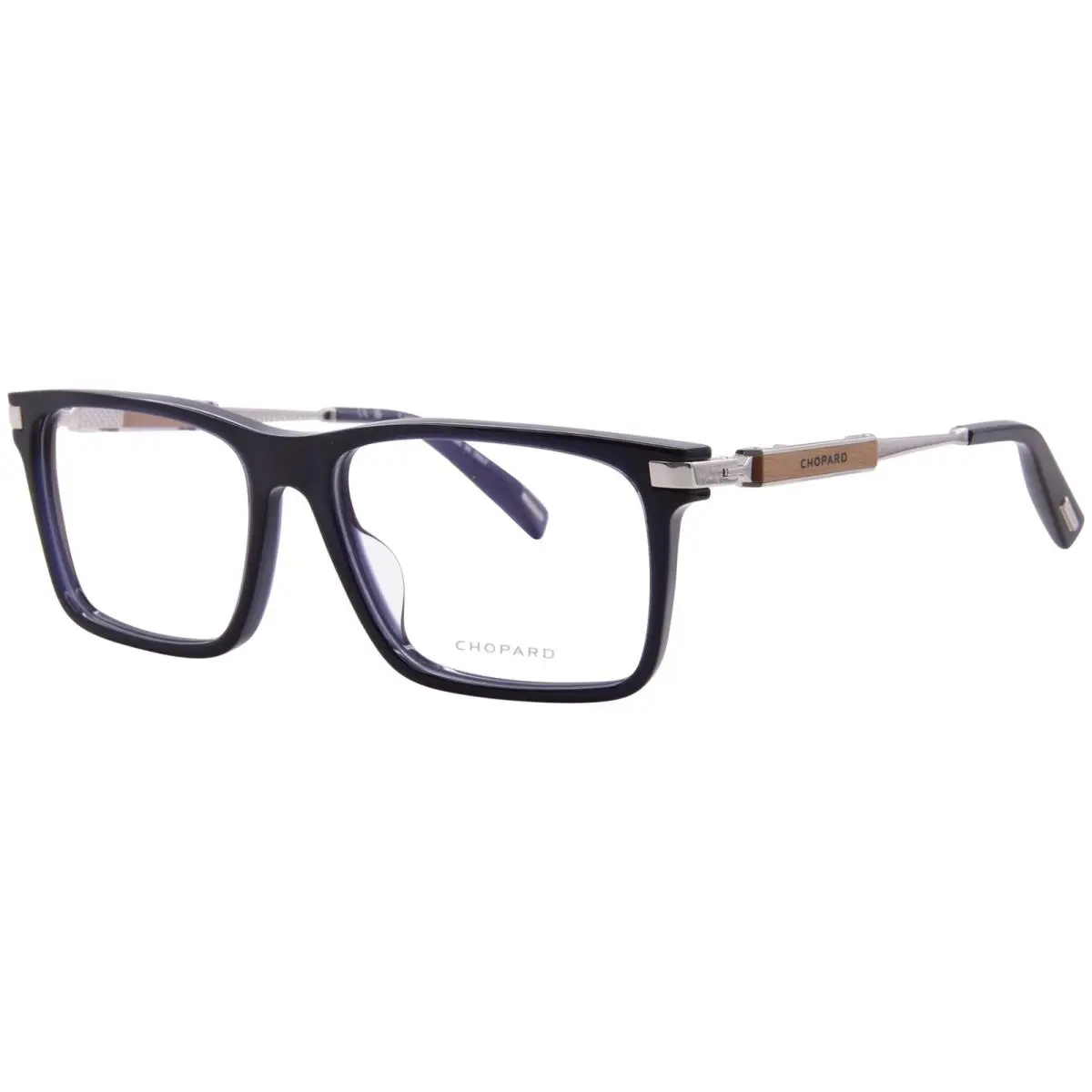Chopard VCH364 03LM Eyeglasses Frame Men`s Transparent Dark Blue Full Rim 56mm - Frame: Blue