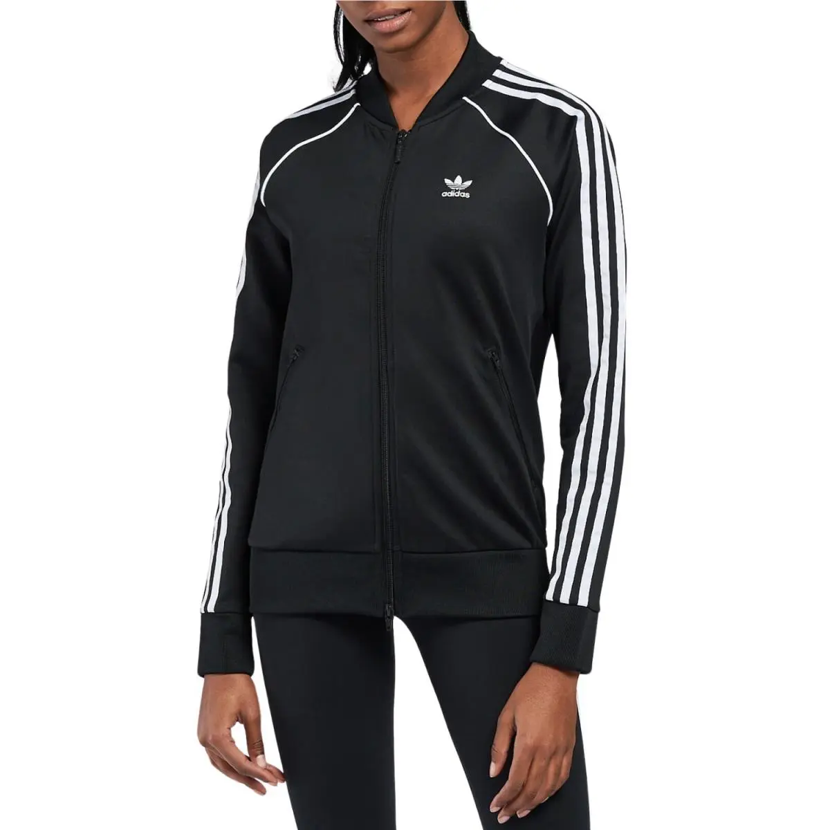 Adidas Women`s Primeblue Sst Track Jacket Pant Set Black/white