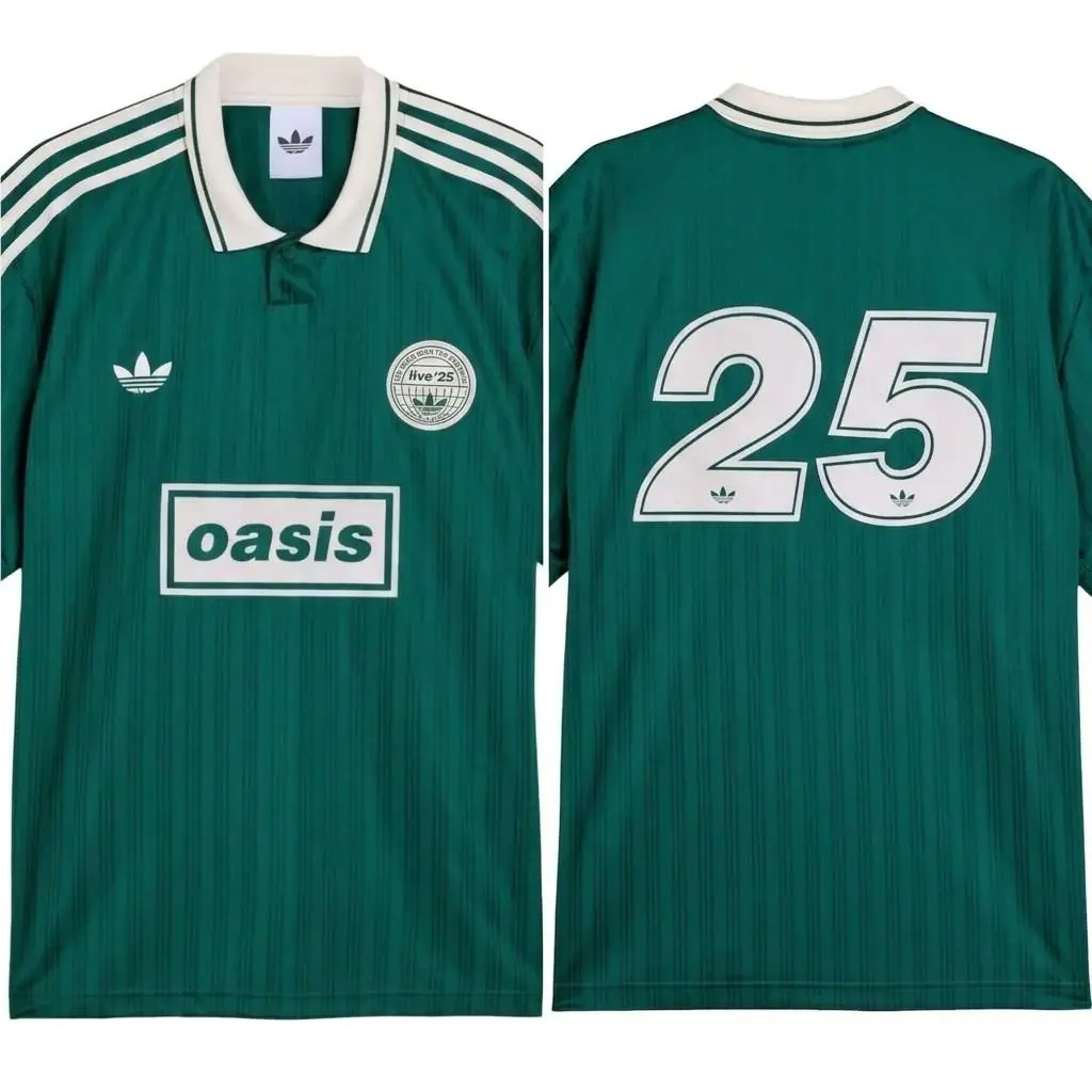 x Oasis Tour Jacquard Jersey Logo Top Green Originals Retro Polo Men Size by Adidas