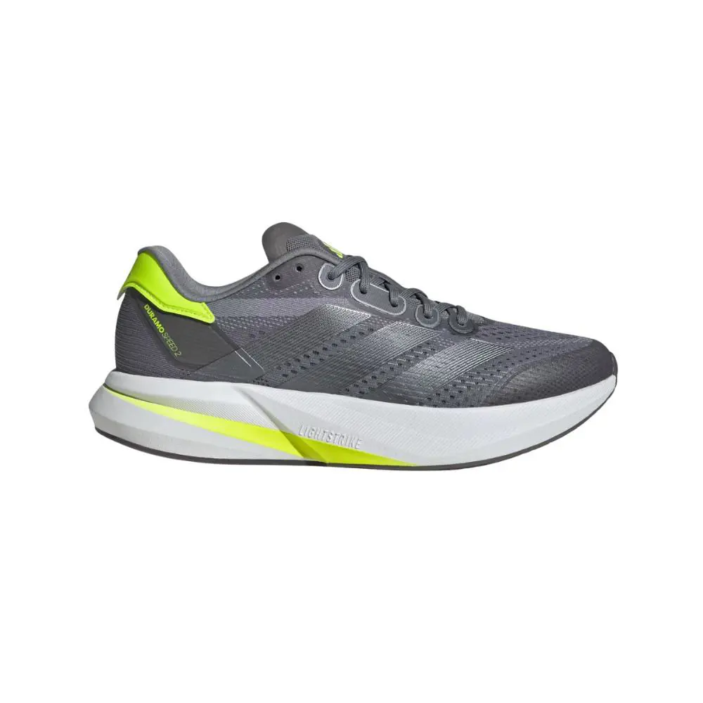 Adidas Men`s Duramo Speed 2 Running Shoes - Grey / Iron Metallic / Lucid Lemon - Grey / Iron Metallic / Lucid Lemon