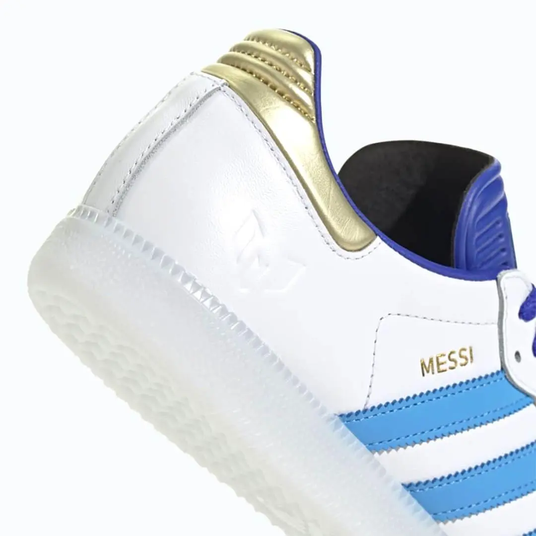 Messi Adidas Samba Sneakers Gold Logo Argentina Trainers Retro Shoes Men Size