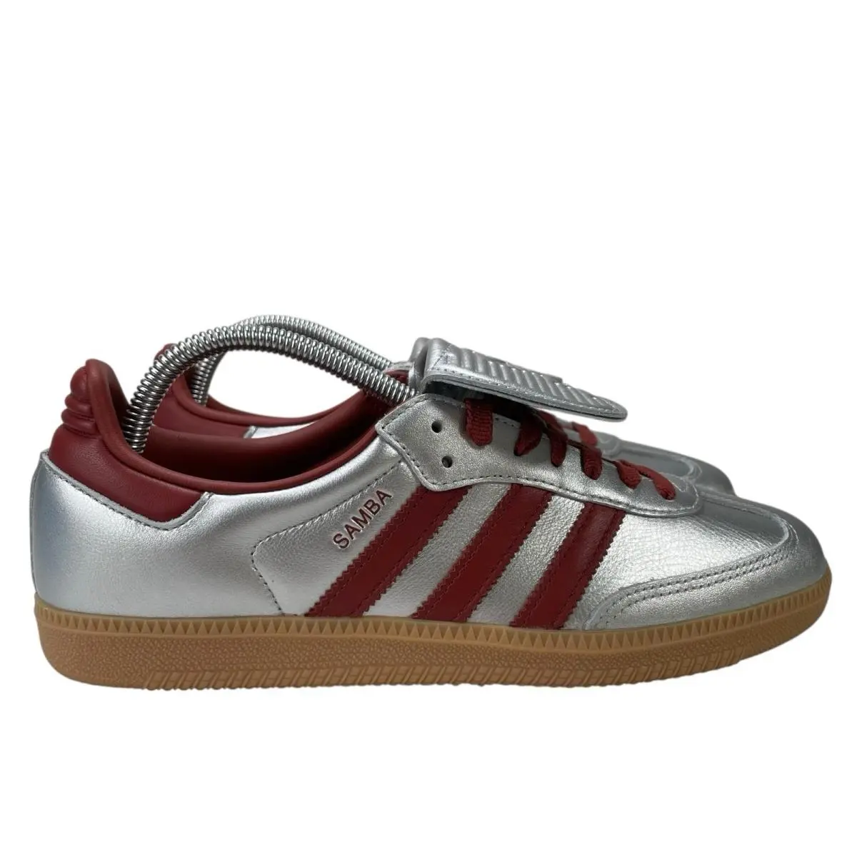 Adidas Samba LT Silver Metallic Ruby Gum Shoes JH5707 Women`s Sizes 6.5 - 9