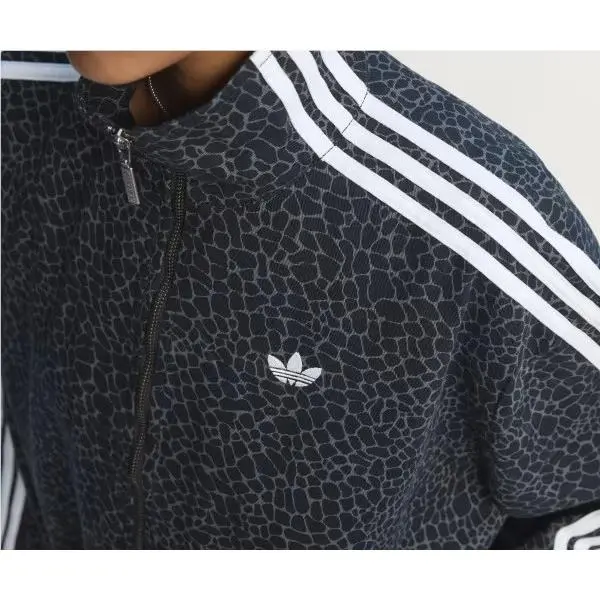 Adidas clothing - adidas Originals Firebird Oversized Aop Denim Jacket - KD8809 - Black 0