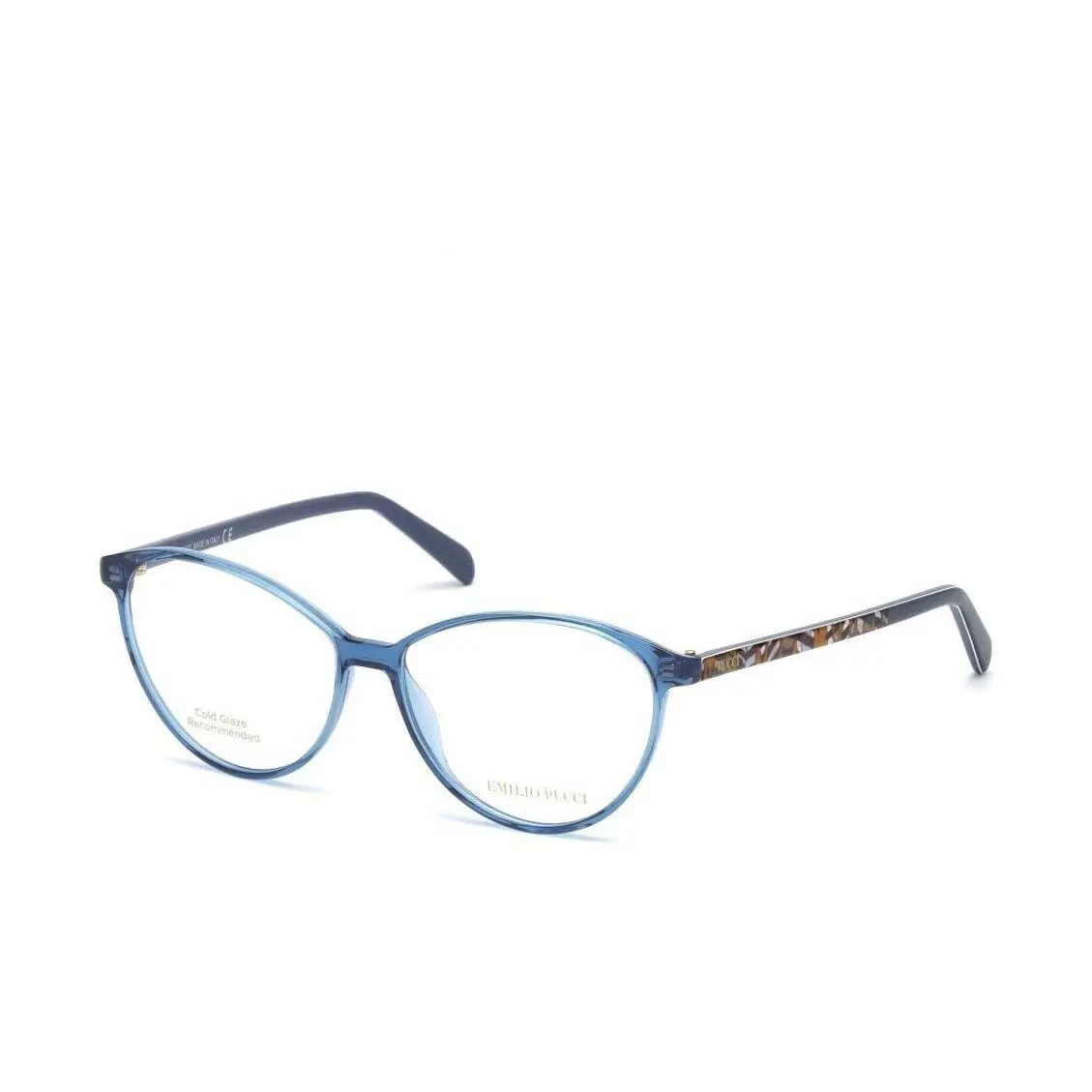 Emilio Pucci EP 5047 Light Blue 090 Plastic Cat Eye Eyeglasses Frame 54-13-140 - Frame: Blue, Lens: Clear