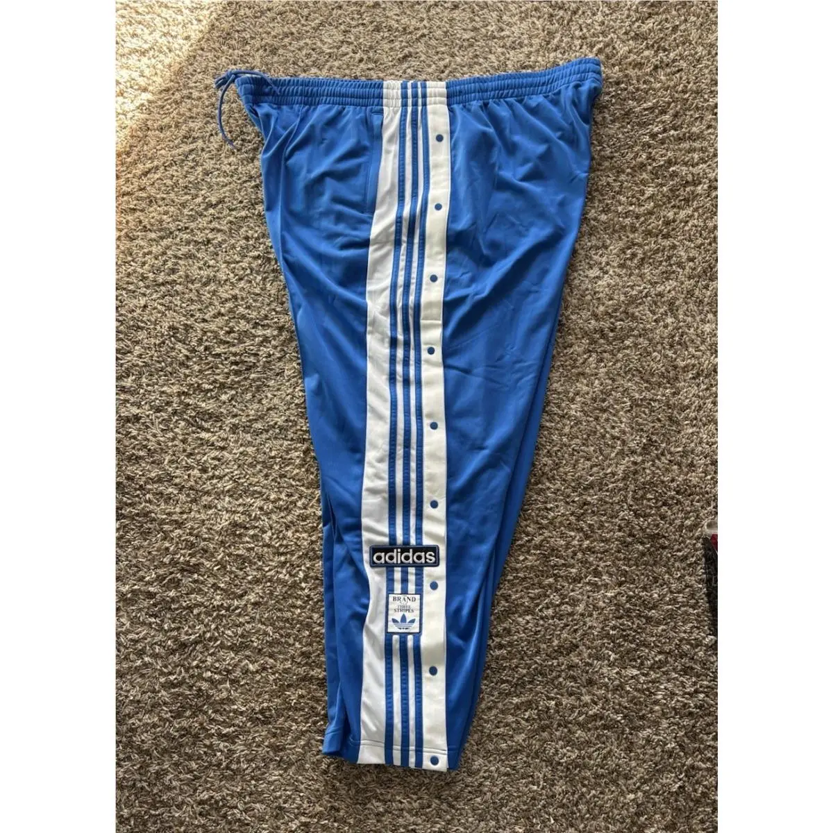 Adidas Adibreak Track Pants Women`s Plus Size 4X Blue 3 Stripe Logo Snap Off