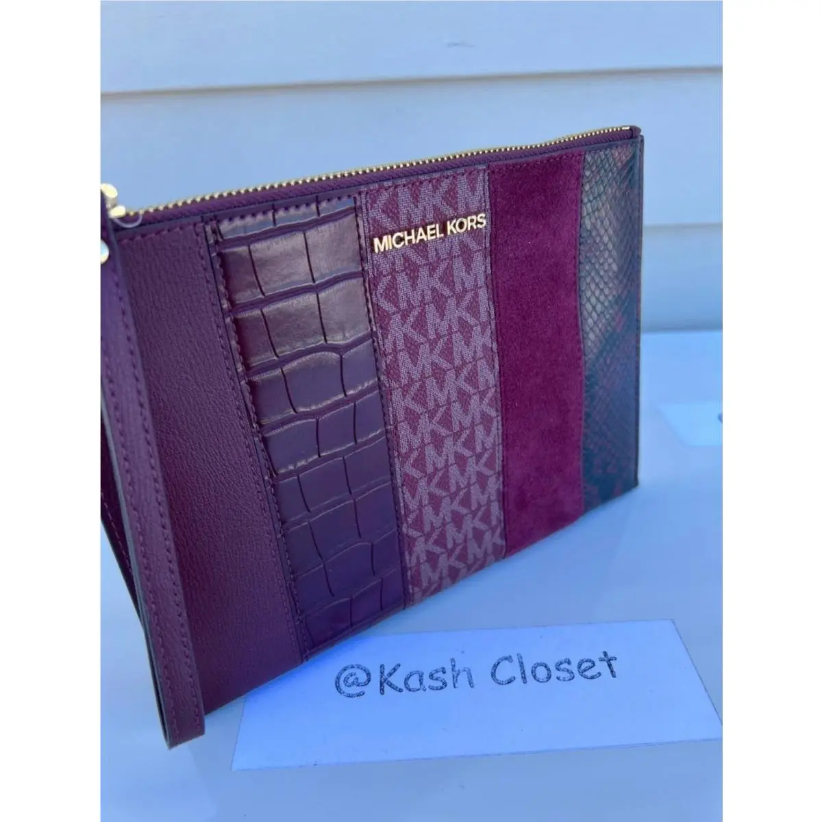 Clutch Wristlet Jst XL Top Zip Purse Merlot Multi by Michael Kors