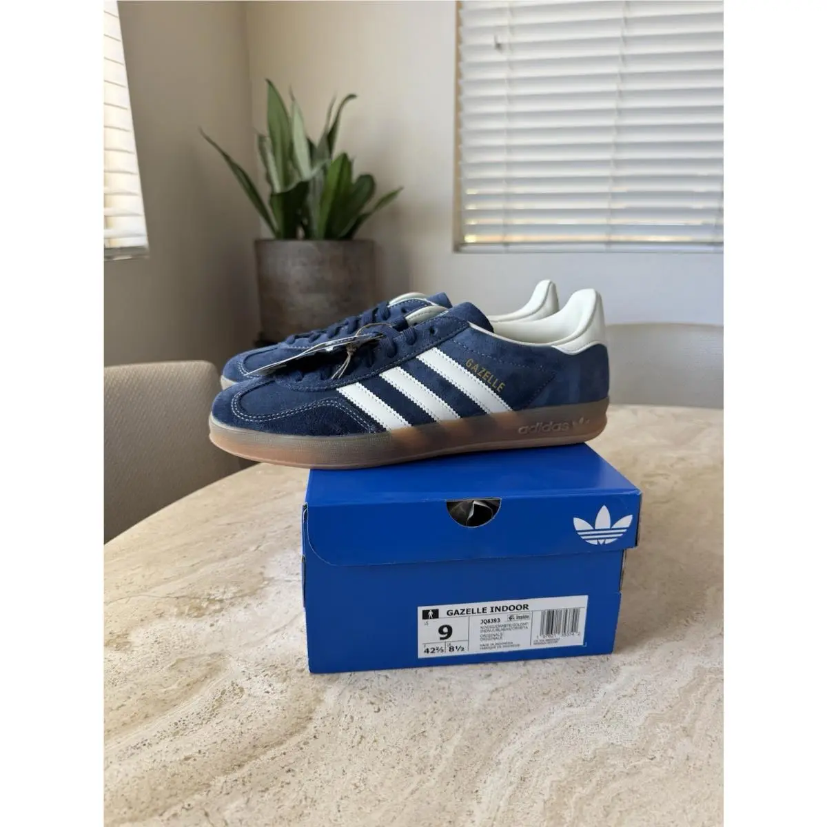 Adidas Gazelle Indoor Indigo Gum Bottom JQ8393 Men`s Sz 9 US