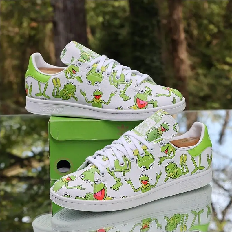 Adidas Stan Smith Kermit The Frog Men’s Size 10.5 White Green Custom FZ2707