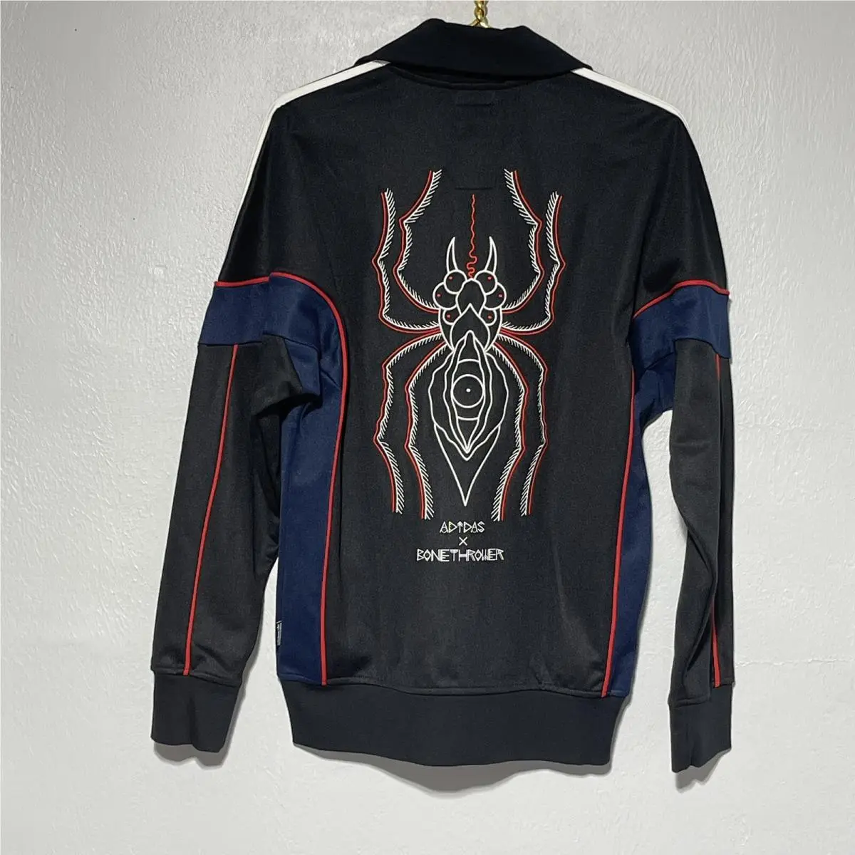 Adidas x Bonethrower Zip Up Track Jacket David Cook Sz Medium Blue Navy Red