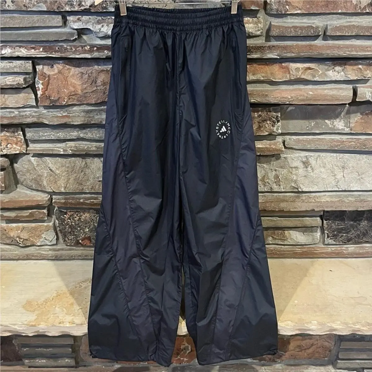 Stella Mccartney x Adidas Black Wide Leg Windbreaker Pant