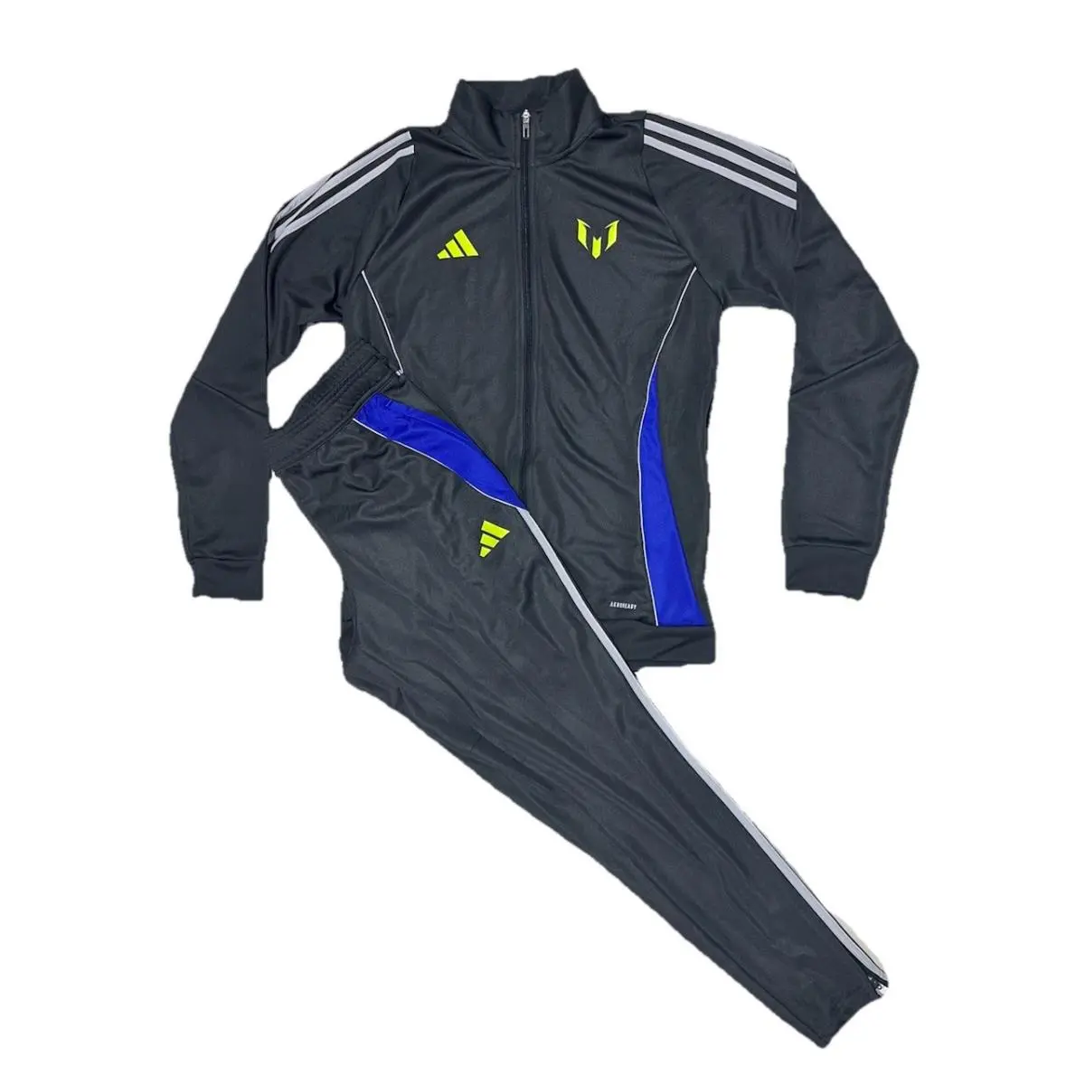 Adidas JJ2890 Men`s Football Soccer Messi Track Set Slim Fit Jacket Pants Sz L